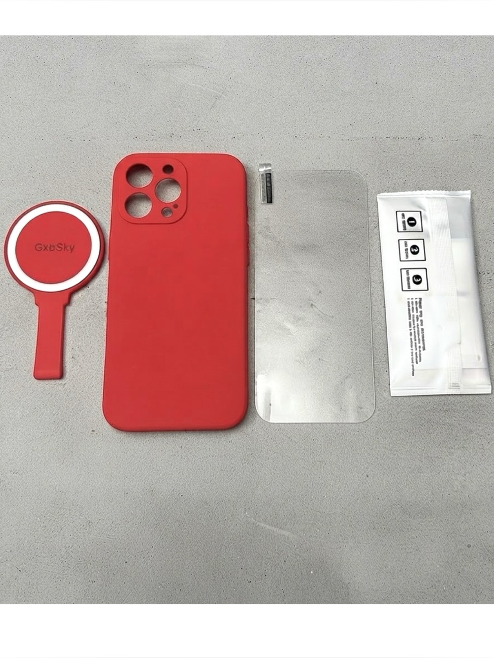 🎈🆕🎈 iPhone 16 Pro Max 4-in-1 Protection Bundle-Red Silicone Case, MagSafe, Glass